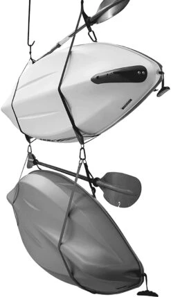 Kayak And SUP Storage Straps -Boating Store Systemedesanglederangementdoublepourkayak Pourinterieuretexterieur Cintrespourplanchedepaddle Livreavecclipdepagaie PS1954